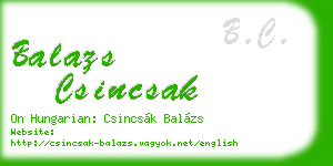 balazs csincsak business card