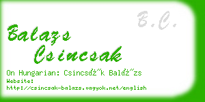 balazs csincsak business card